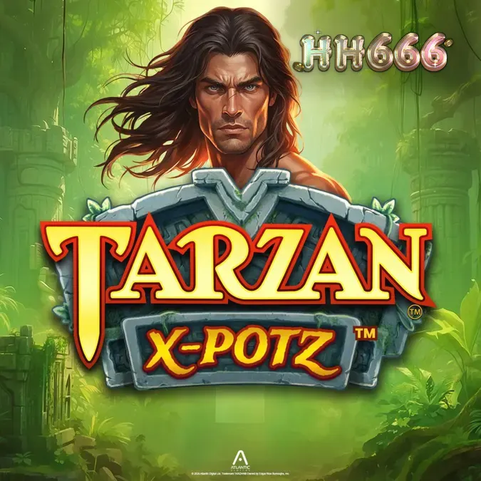 Interface do jogo de slot Tarzan X-Potz com tema de selva